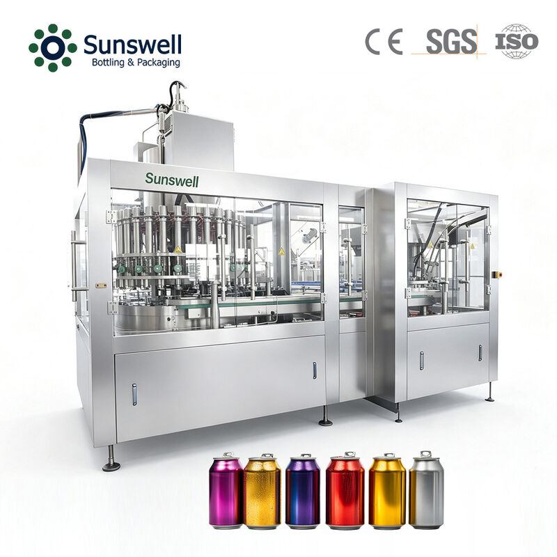 High Speed 18000CPH 200ml Soda Can Filling Canning Line
