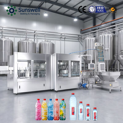 Otomatik 24000BPH 500ml Saf Su Şişeleme Üretim hattı Şuşuklama Doldurma Kaplama Birimi