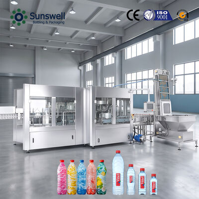 500ml PET Şişe 24000BPH Su Şişeleme Üretim Lini 3'te 1 Doldurma Makinesi